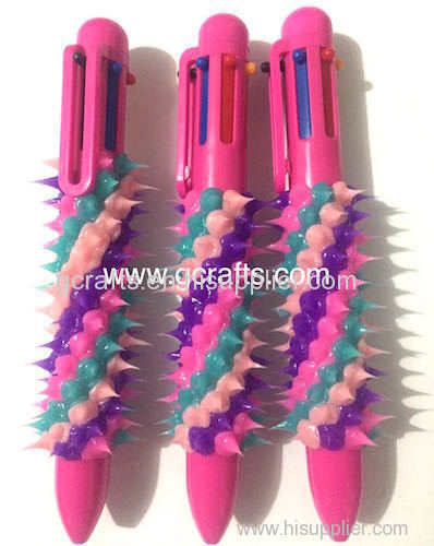 Spiky Rubber Charms Fanny Ball Pens For kids and Promotions