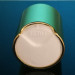 Shiny gold plastic bottle cap closure with aluminium collar