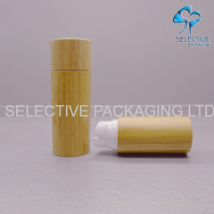 Plastic Airless Bottle Bamboo wooden Packaging Lotion Container