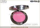 Round Golden Container Face Makeup Blusher With Mirror Environmentally