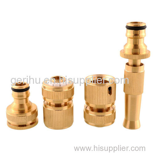 Brass Threaded Faucet Hose Water Pipe Tap Connectors Nozzle Snap Adaptor Fitting Garden Outdoors Spray