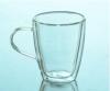 handmand double wall drinking glass for coffee/hot water/ borosilicate material double wall glass cup