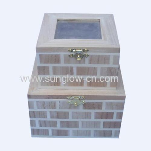 Wooden Packing Box With Glass Window and lock