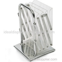 Acrylic holder steel bottom brochure holder