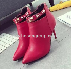 Women pointy toe ankle dress high heel boots