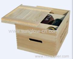 Big Wooden Wine Box With Natural Color