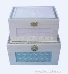 Wooden Box With Fabric Upper