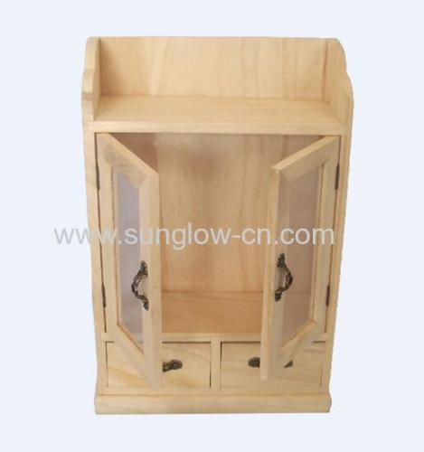 Wooden Mini Cabinet Box With Handle