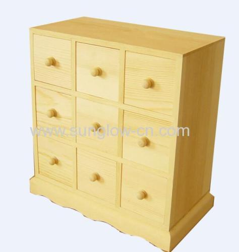 Wooden Cabinet Box With 9 Drawers