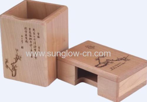 Wooden Pen Holder Box 