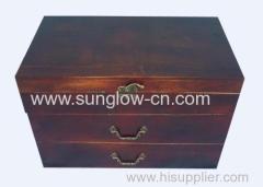 Wooden Cabinet Box With Copper Handles