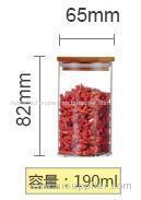 popular cheap storage glass jar/heat resistant sealed jar/borosilicate glass jar with bamboo lid