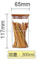 Promotion Gift Bamboo Lid Airtight Clear Glass Storage Jars