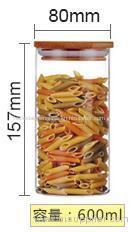 Wooden Lids Food Storage Jars!High Borosil Glass Jar!Coffee Bean Honey Glass Storage Jars With Wooden Lids
