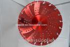 Red Vacuum Brazed Diamond Blades Concrete Cutting Blades With Flange