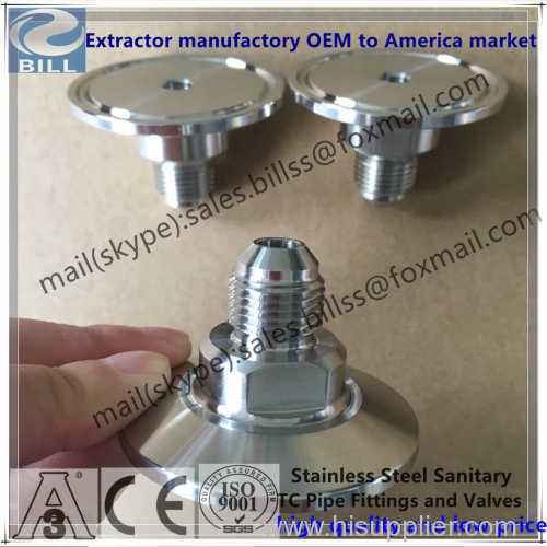 Stainless Steel Sanitary Tri Clamp with Male flare npt threaded