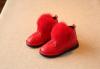 Winter children PU leather shoes with fur