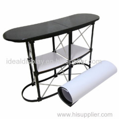 Portable folding metal pop up promotion desk for trade show