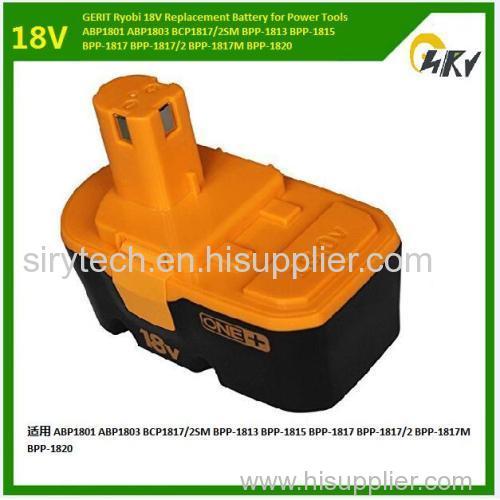 Replacement RYOBI 18V ABP1801 power tools battery