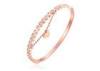 Stainless Steel Rose Gold Diamond Bangle Bracelet / Rose Gold Charm Bracelet