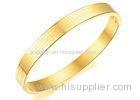 Wedding Mens Stainless Steel Gold Bangle Bracelet 180 MM Length Lightweight