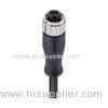Shielded M12 Plug Connector 3 Poles Female Molded PUR Cable For Power Supply