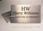 Silver Custom Engraved Metal Name Plates For Doors Aluminum Surface Brushed