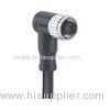 Female M12 3 Pin Circular Cable Connectors With CNC Screw / Molded PUR Cable