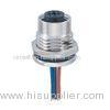 Motors Circular Cable Connectors Female A Coding 8 Poles Solder Type Front Mounting