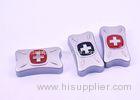 Recyled Die Casting Zinc Alloy Die Cut Hang Tags Labels Shiny Chrome Plated