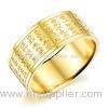 Mens Big Engagement Couple Rings Engraved Debossed Logo Plated Golden