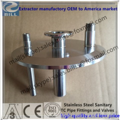Stainless Steel Sanitary Customs Tri Clamp End Cap Lid with ferrule and male threaded