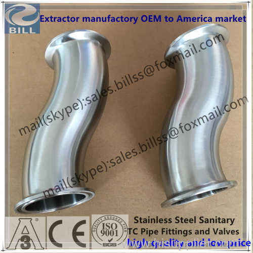 Stainless Steel Sanitary Tri Clamp Custom 45 Degree Bend