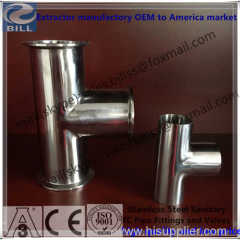 Stainless Steel Sanitary Mirror Finished Long Type Tee