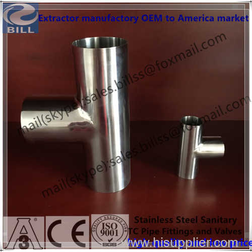 Stainless Steel Sanitary Welded Type Long Tee