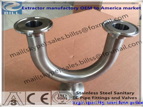 Stainless Steel Sanitary Tri Clamped U Type Tee