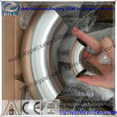 Stainless Steel Sanitary Welded 90 Degree Long type Elbow