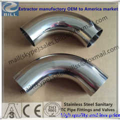Stainless Steel Sanitary Matte Finished 90 Degree Elbow