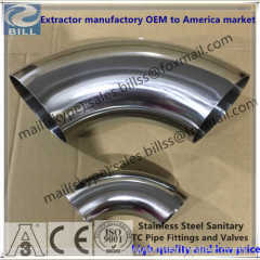 Stainless Steel Sanitary 90 Degree Elbow Clamped Welded End