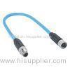 IP68 Ethernet Cable Connectors Male To Female Cordsets Molded With 2M Cat 6a LAN Cable