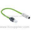 M12 4 Pin Profinet Rj45 Connector 8P8C Male Plug UV Resistant With Cordset OEM / ODM