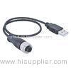 Shielded Molded Cable Connectors M12 5 Pin Female With USB 2.0 A Male Plug Cable