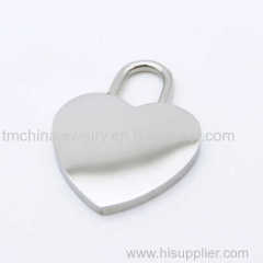 Stainless steel 316L heart pendant charm 20X25X3mm