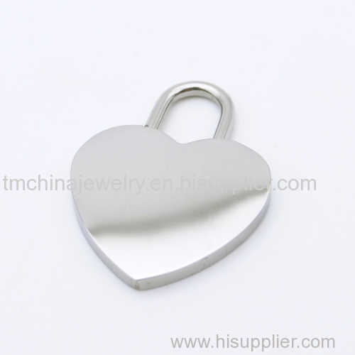 Stainless steel 316L heart pendant charm 20X25X3mm