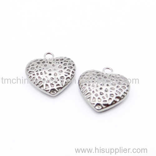 Stainless steel 316L heart pendant charm 16X17X4.5mm