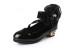 Low heel flower velcro and ankle strap children dress shoes