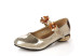 Patent leather ankle strap special heel kids shoes