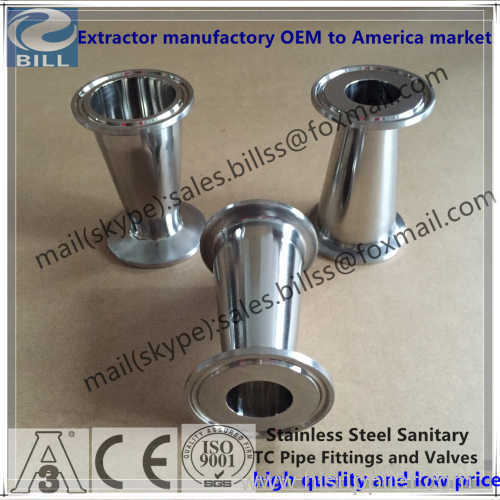 Stainless Steel Sanitary Tri Clamped Concentric Reducer with mirror finished