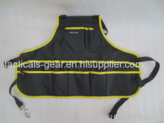 tool apron with many organizer compartments for pens and for convenient storange of tools