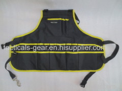 tool apron with many organizer compartments for pens and for convenient storange of tools